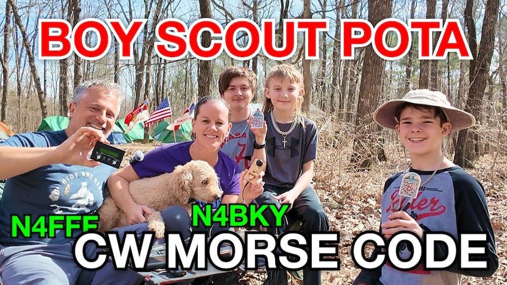 Introducing some Boy Scouts to Morse Code and Parks On The Air (POTA)